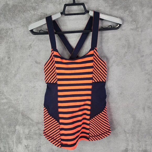 Womens Lululemon Athletica Striped Athletic Tank Top Sleeveless Size 4 - Picture 2 of 11